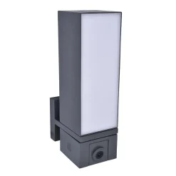Rechthoekige LED buitenlamp met camera en bewegingssensor>Straluma Discount