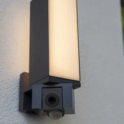 Rechthoekige LED buitenlamp met camera en bewegingssensor>Straluma Discount