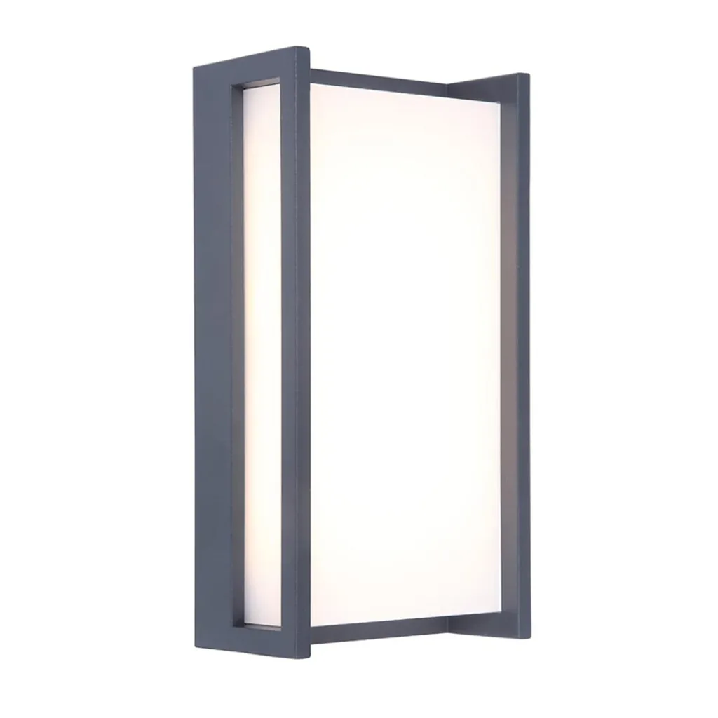 Rechthoekige LED buitenlamp donker grijs IP54>Straluma Sale