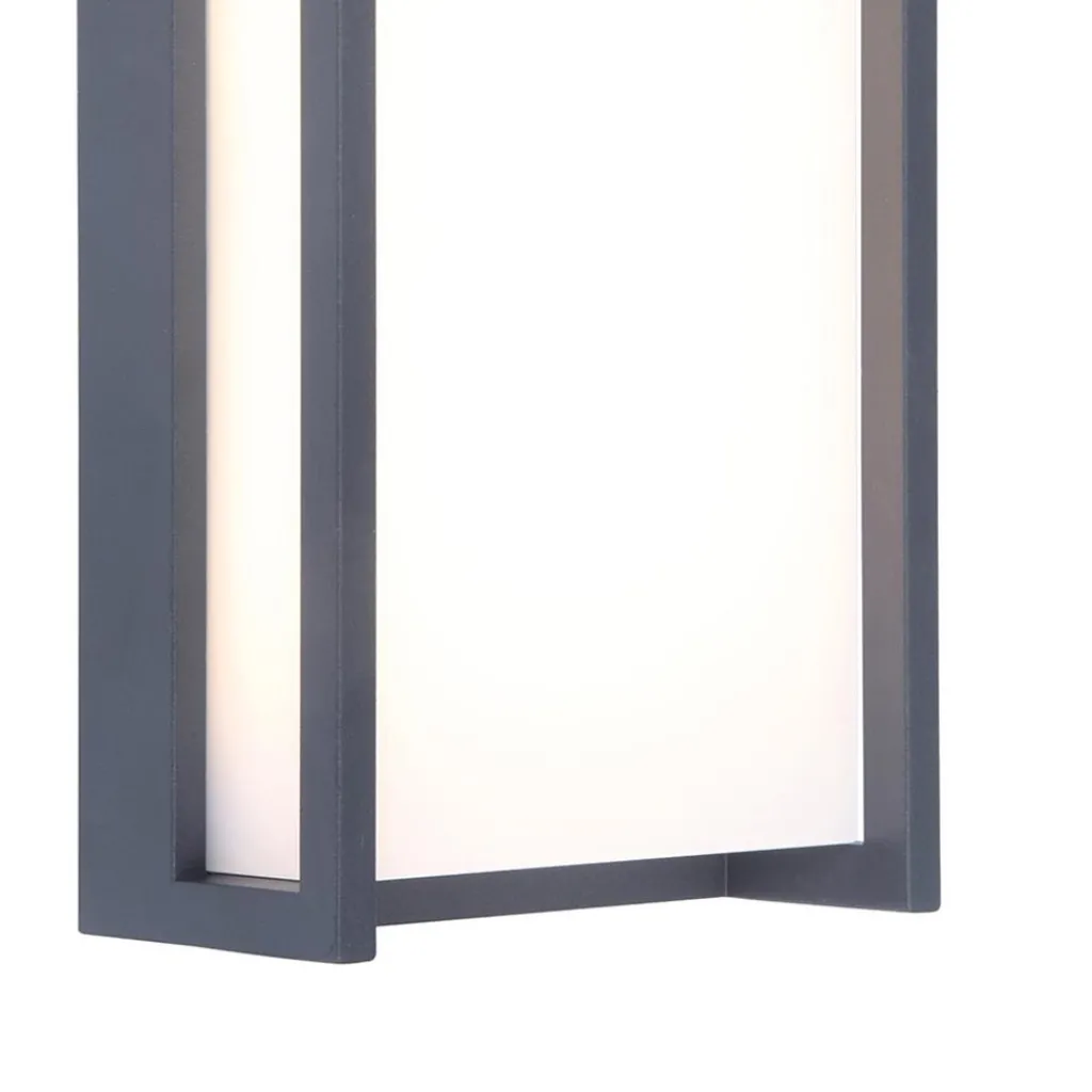 Rechthoekige LED buitenlamp donker grijs IP54>Straluma Sale