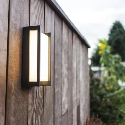Rechthoekige LED buitenlamp donker grijs IP54><noscript><img width=