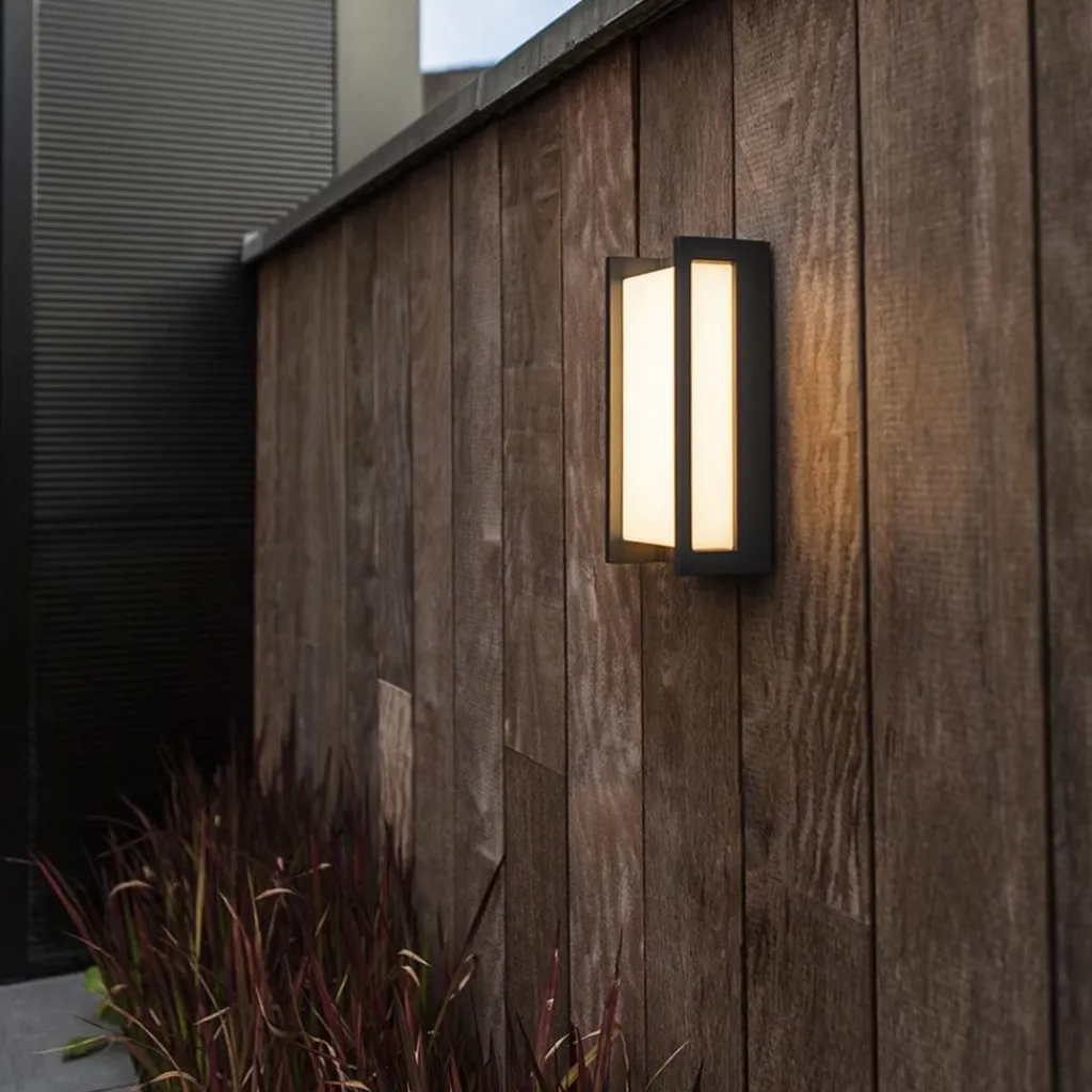 Rechthoekige LED buitenlamp donker grijs IP54>Straluma Sale
