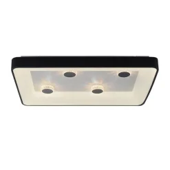 Rechthoekige LED plafondlamp zwart met kristaleffect>Straluma Shop