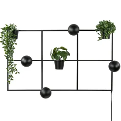 Rechthoekige wandlamp zwart frame met plantenpotten>Straluma Hot