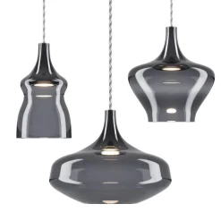 Retro design hanglamp smoke glas met LED><noscript><img width=