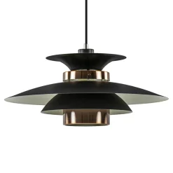 Retro hanglamp zwart met koper 50 cm>Straluma Best