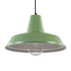 Retro metalen hanglamp groen met wit>Straluma Hot