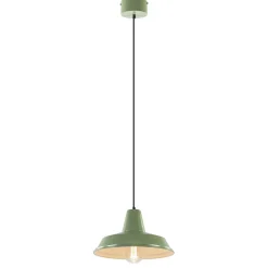 Retro metalen hanglamp groen met wit>Straluma Hot
