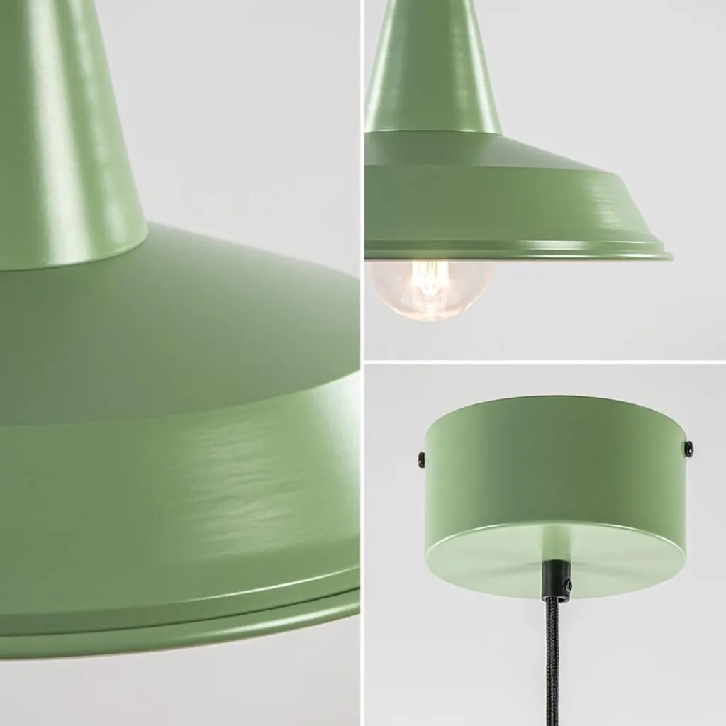 Retro metalen hanglamp groen met wit>Straluma Hot