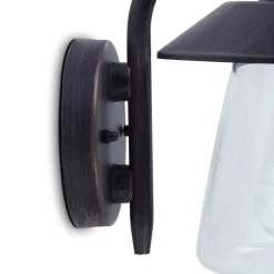 Robuuste buitenlamp wand zwart met roest en glas><noscript><img width=