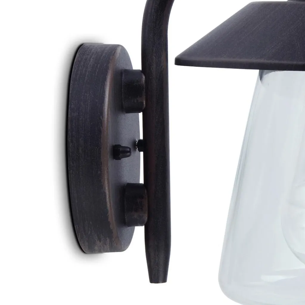 Robuuste buitenlamp wand zwart met roest en glas>Straluma Hot