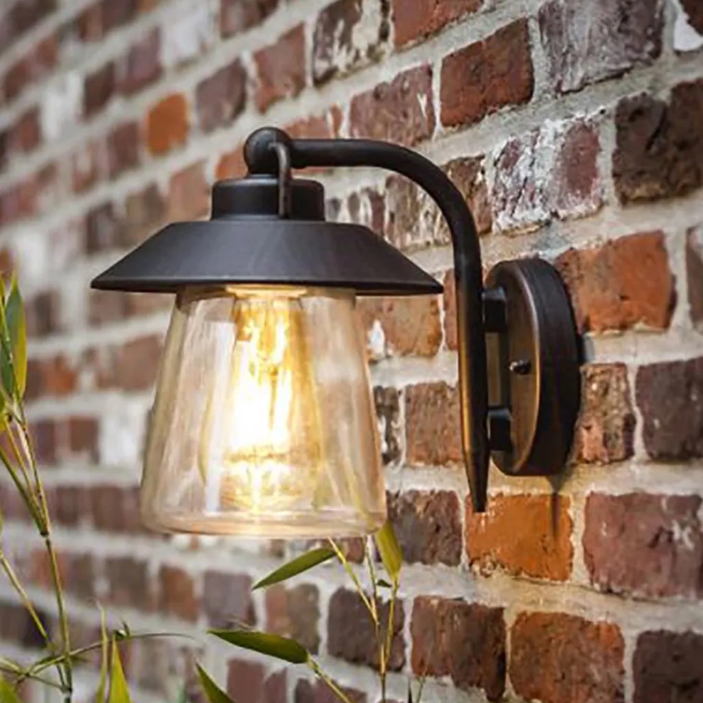 Robuuste buitenlamp wand zwart met roest en glas>Straluma Hot