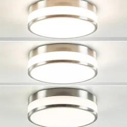 Ronde badkamer plafonnière nikkel met opaal glas>Straluma Best Sale