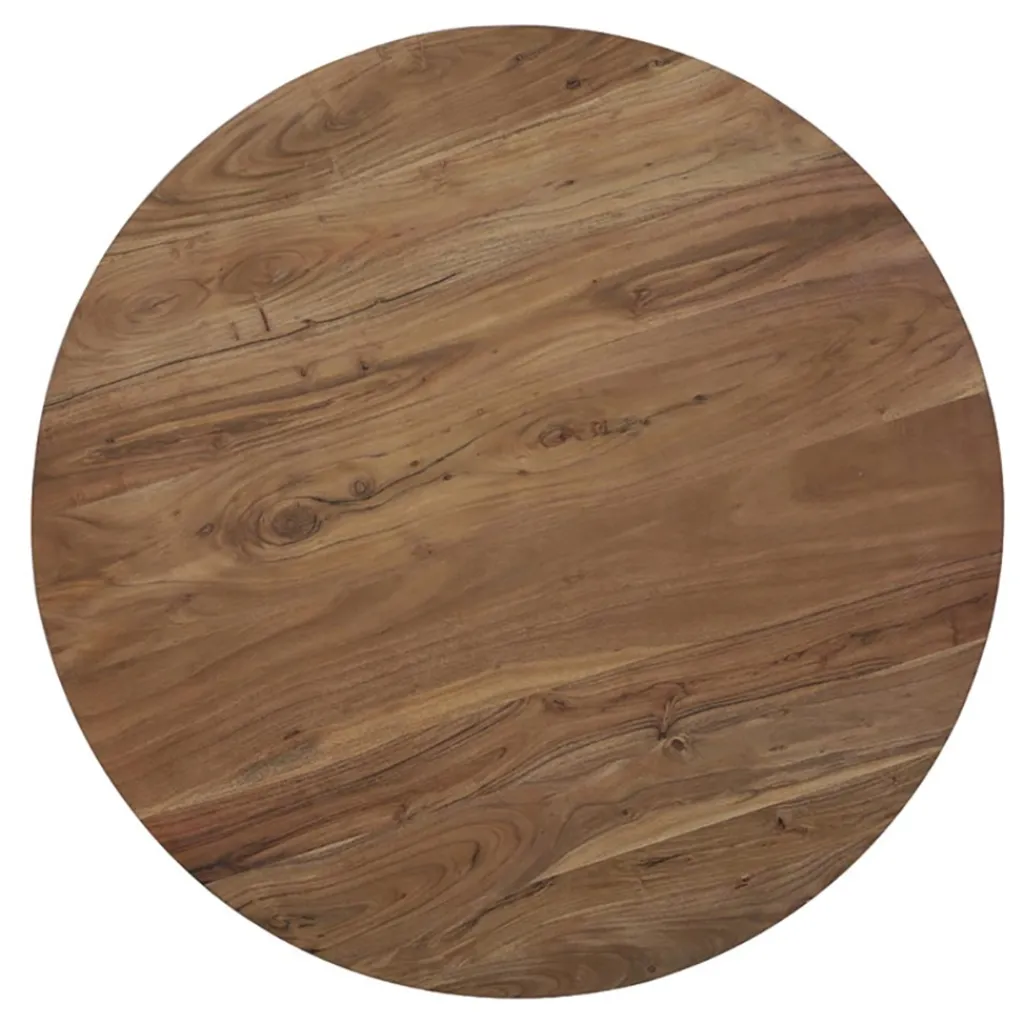 Ronde eettafel acacia hout met zwarte poot Bicoca>Straluma New