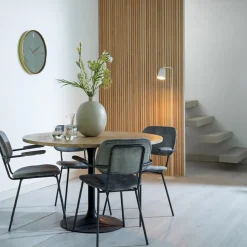 Ronde eettafel acacia hout met zwarte poot Bicoca><noscript><img width=