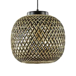 Ronde hanglamp bamboe naturel met zwart>Straluma Best Sale
