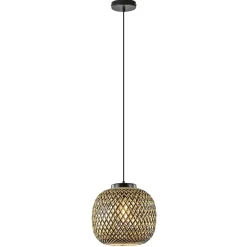 Ronde hanglamp bamboe naturel met zwart>Straluma Best Sale