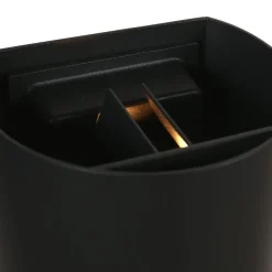 Ronde LED buitenlamp zwart inclusief lichtsensor><noscript><img width=