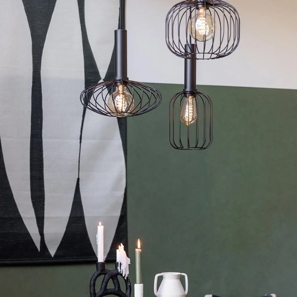 Ronde 3-lichts hanglamp met draadkappen divers>Straluma Cheap