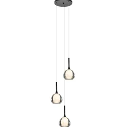 Ronde 3-lichts hanglamp zwart met smoke glas>Straluma Cheap