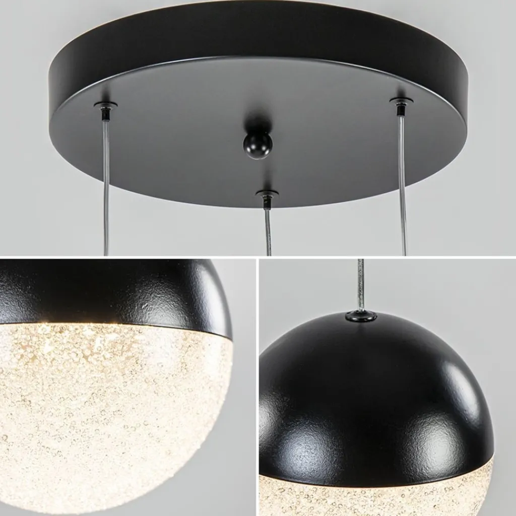 Ronde 3-Lichts LED hanglamp met zwarte bollen dimbaar>Straluma Clearance
