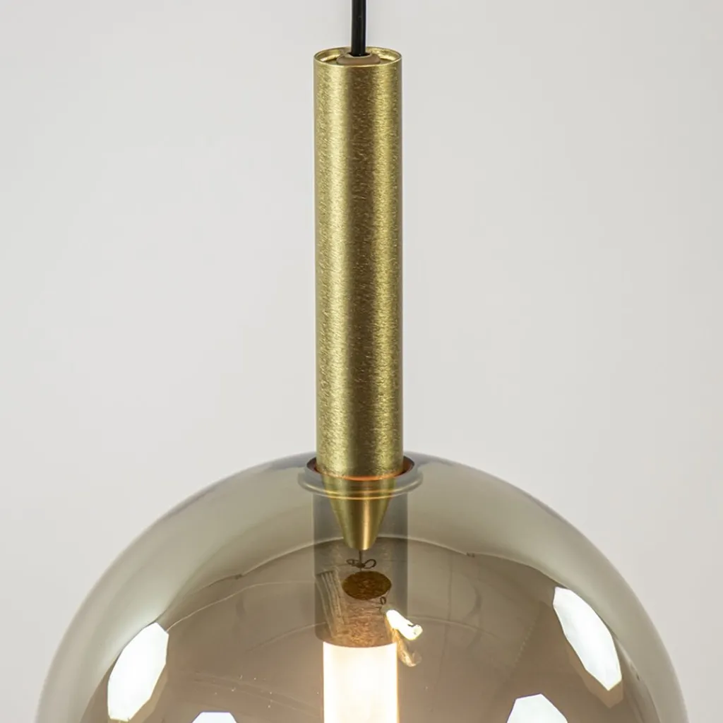 Ronde 3-Lichts LED hanglamp met gold fading glas>Straluma Best Sale
