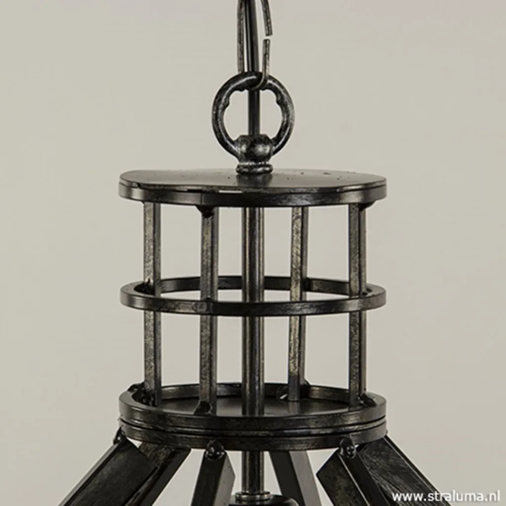 Ruw metalen hanglamp antiek zwart>Straluma Online