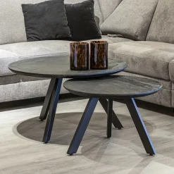 Salontafel rond hout zwart 60 cm><noscript><img width=
