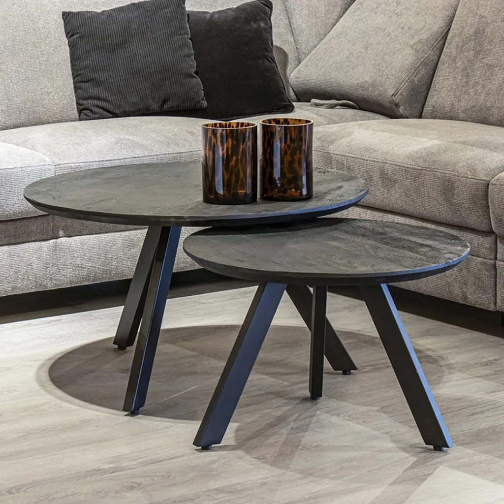 Salontafel rond hout zwart 60 cm>Straluma Clearance