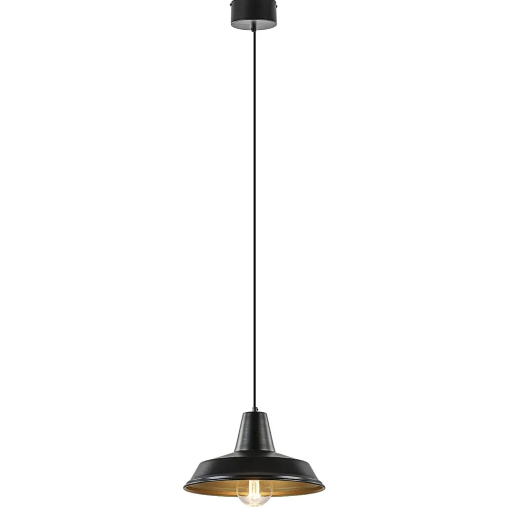 Scandinavische hanglamp zwart met goud 36 cm>Straluma Discount