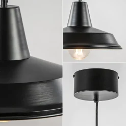 Scandinavische hanglamp zwart met goud 36 cm><noscript><img width=