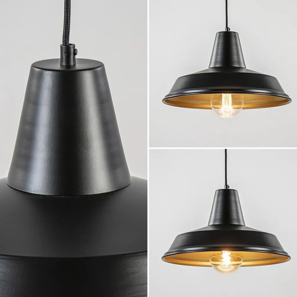 Scandinavische hanglamp zwart met goud 36 cm>Straluma Discount