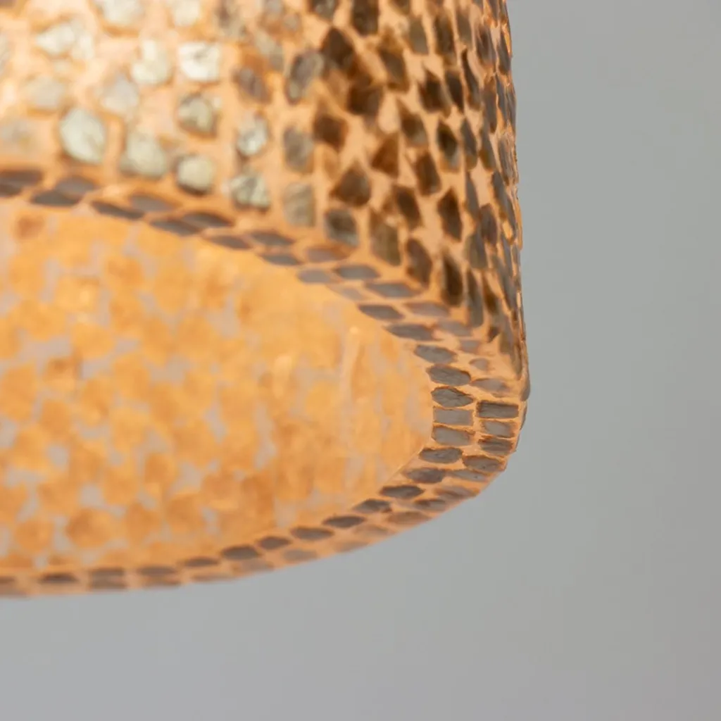 Schelpen hanglamp goud rond>Straluma Store