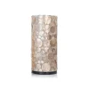 Schelpen tafellamp cilinder goud/bruin>Straluma Hot