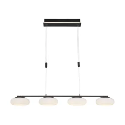 Smart eettafelhanglamp mat zwart met opaal glas>Straluma Flash Sale