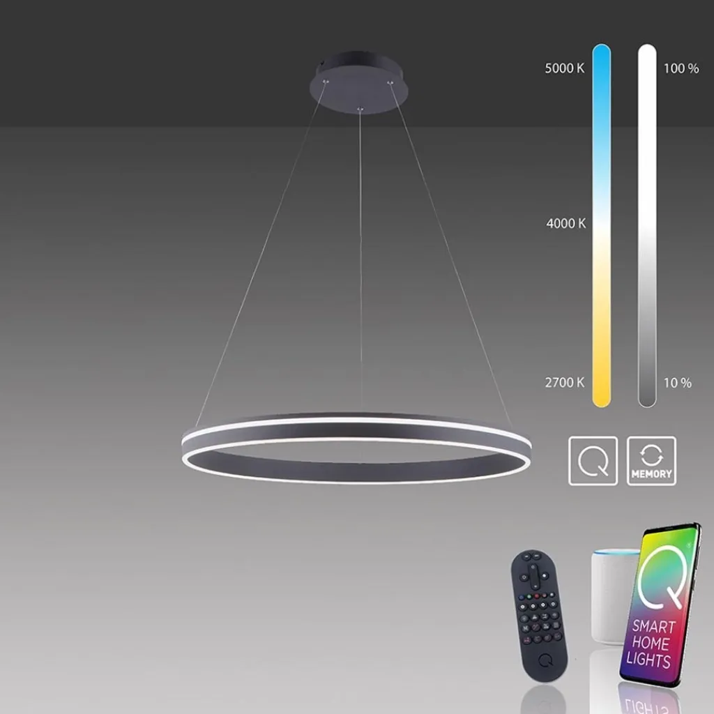 Smart hanglamp ring groot antraciet>Straluma Flash Sale
