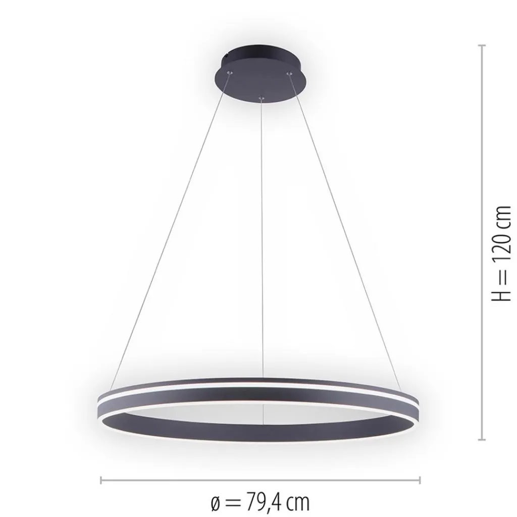Smart hanglamp ring groot antraciet>Straluma Flash Sale
