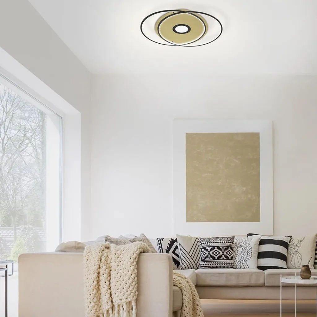Smart plafondlamp goud met zwart dimbaar>Straluma Online