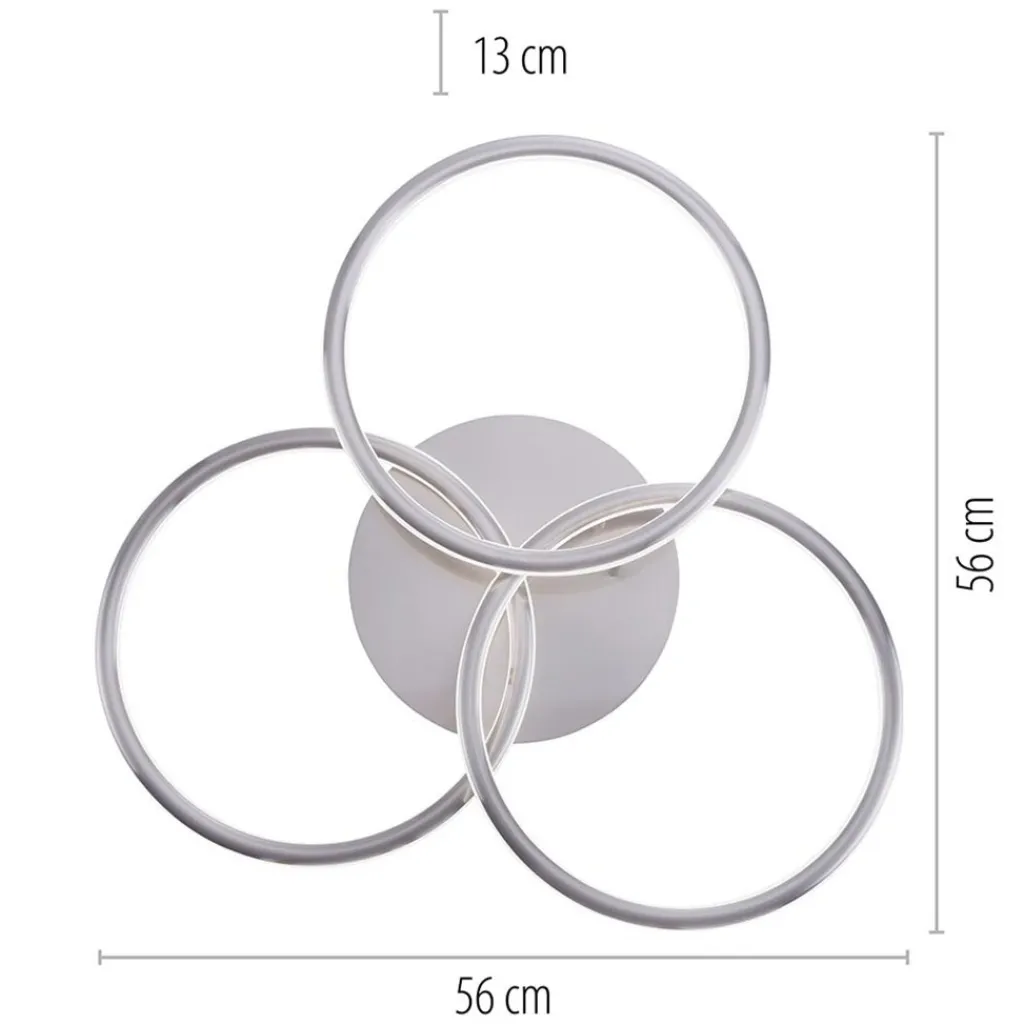 Smart plafondlamp 3x ringen nikkel inclusief LED>Straluma Online