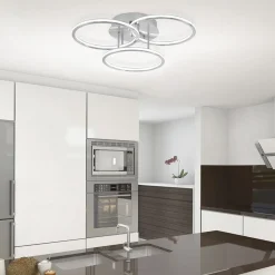 Smart plafondlamp 3x ringen nikkel inclusief LED><noscript><img width=