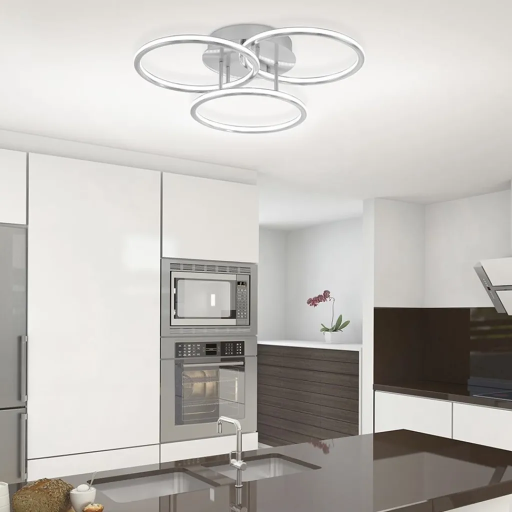 Smart plafondlamp 3x ringen nikkel inclusief LED>Straluma Online
