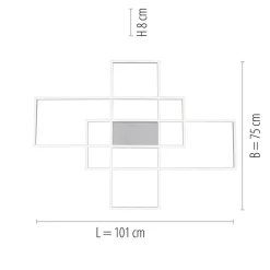 Smart plafond/wandlamp rechthoeken inclusief remote><noscript><img width=