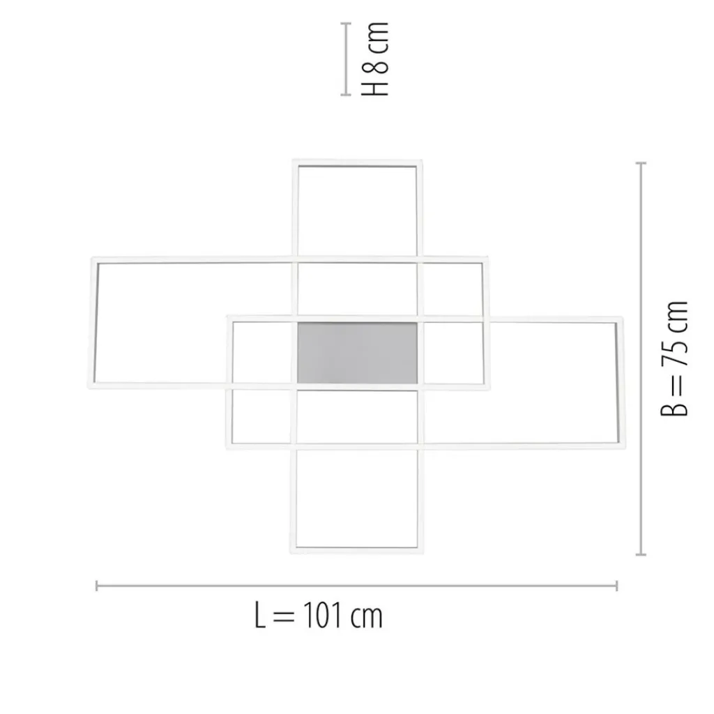 Smart plafond/wandlamp rechthoeken inclusief remote>Straluma Flash Sale