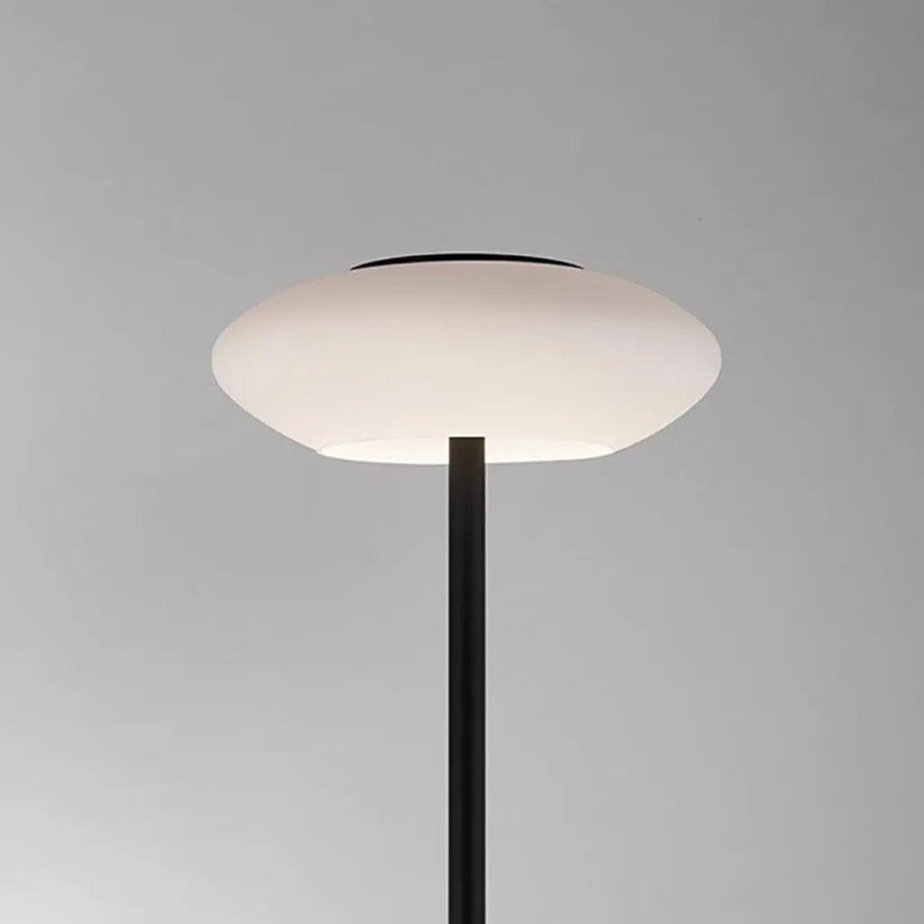 Smart vloerlamp zwart met wit glas dimbaar>Straluma Sale