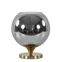 Smoke glazen tafellamp met gouden voet>Straluma Best Sale