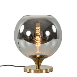 Smoke glazen tafellamp met gouden voet>Straluma Best Sale