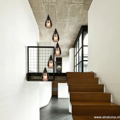 Smokey glazen vide-hanglamp chroom><noscript><img width=