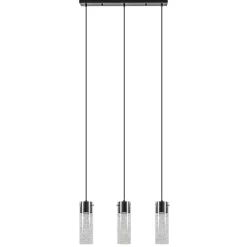 Speelse hanglamp zwart met helder glas 3-lichts>Straluma Online
