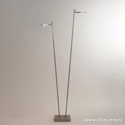 Staande vloerlamp led 2 lichts staal>Straluma Best