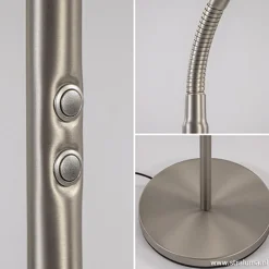 Stalen lees/vloerlamp LED dim to warm><noscript><img width=